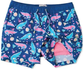 Party Pants Golf Gator Happy Hour 5-Inch Swim Trunks in Navy Blue at Nordstrom, Size Xx-Large