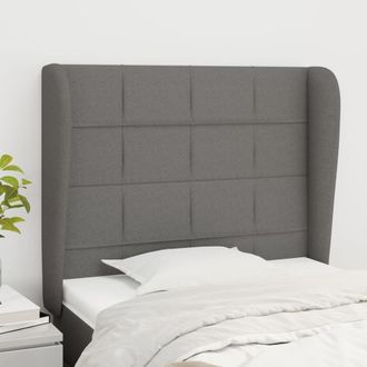 vidaXL Cabecero Con Orejas De Tela Gris Oscuro 103x23x118/128 Cm Vidaxl