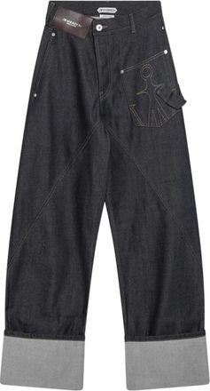 J.W.Anderson Turn Up Twisted Werkbroek Jeans - Dames - Loose Fit Jeans - Blauw - W28 - Katoen - Jeans