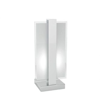 Top-Light Abat-jour moderna top light cross 1106 p e27 led metallo vetro lampada tavolo, finitura metallo bianco