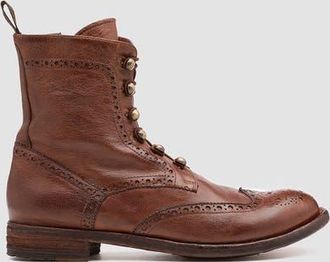 Officine Creative Lexikon 131 Leather Brogue Ankle Boots in Brown at Nordstrom, Size 39.5