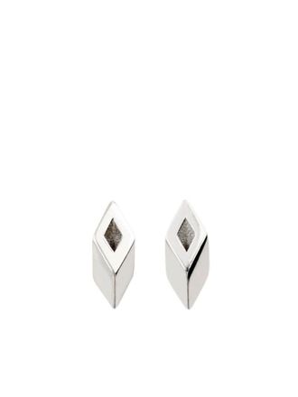 Burberry Hollow silver stud earrings