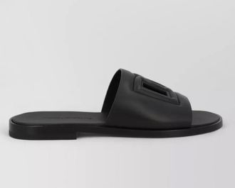 Dolce & Gabbana leather logo-embellished slide sandals