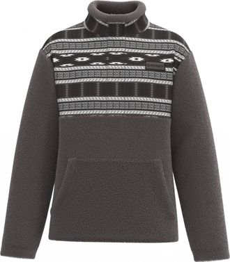 Hooey Mens Sherpa Fleece Pullover Sweater In Grey/white Aztec