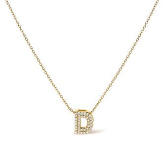 House of Brilliance 10K Gold Diamond Accent A-Z Initial Bubble Pendant Necklace in Yellow | D at Nordstrom