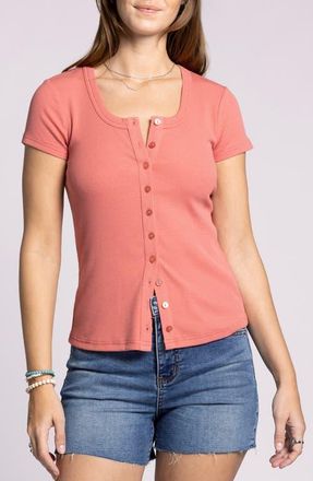 Thread & Supply Kellie Button-Up Rib Top in Faded Rose at Nordstrom, Size Medium