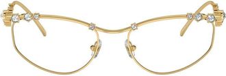 Swarovski SK10154004 Crystal-Embellished Gold Eyeglasses - Gold