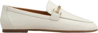 Tod's Witte leren mocassin met leren zool - Dames - Loafers - Wit - 36 1/2 EU - Leer - Schoenen