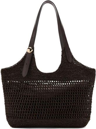Mango Natural Fiber Tote in Chocolate at Nordstrom