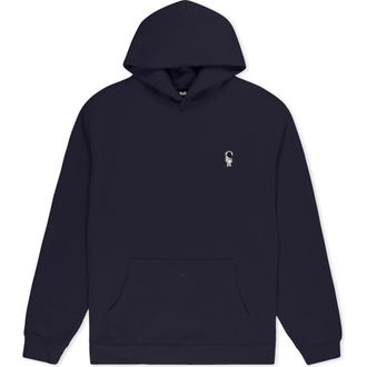 Dalix Astronaut Relaxed Midweight Fleece Pullover Hoodie in Ink Blue at Nordstrom, Size Xx-Large