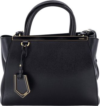 Fendi Fendi Black Sheep Leather 2Jours Bag Petite (Authentic Pre-Loved)