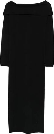 Semicouture boat-neck long-sleeve dress - Black