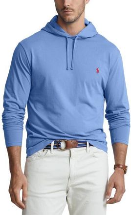 Polo Ralph Lauren Big & Tall Jersey Hooded Long-Sleeve T-Shirt in Campus Blue at Nordstrom, Size 2X Big