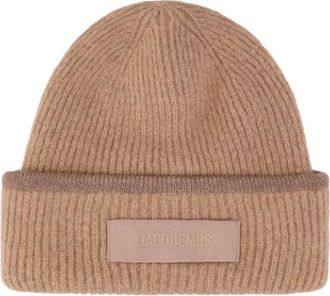 Jacquemus Accessoires, Dames, Beige, ONE Size, Wol, Le Bonnet Gros Grain