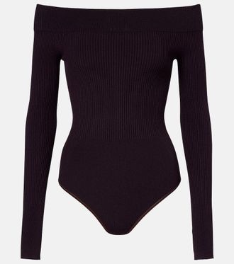 Alaia Ala&iuml;a Ribbed-knit bodysuit