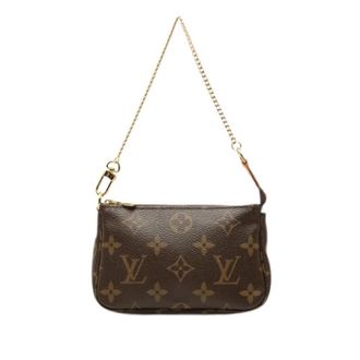 Louis Vuitton Pre-owned Mini Pochette Accessoires - Dames - Vintage Mini Tas - Bruin - ONE Size - Leer - Vintage