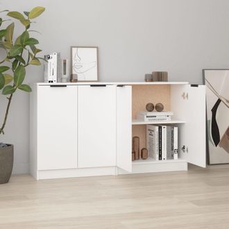 vidaXL Vidaxl - Aparadores 2 Uds Madera Contrachapada Blanco 60x30x70 Cm