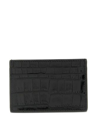 Tom Ford crocodile shiny leather card holder - Nero