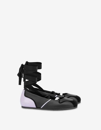Moschino Calfskin and suede ballet flats - Black