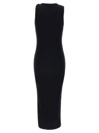 J.W.Anderson Logo-Embroidered Ribbed Cotton Dress - Black