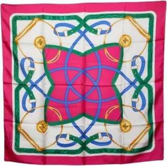 Celine Pre-owned Scarves, female, Pink, Size: ONE SIZE Pre-owned Vintage Silk Scarf