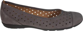 Gabor Geperforeerde Ballerina - Dames - Ballerinas - Grijs - 36 EU - Leer - Schoenen