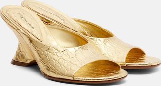 Dries Van Noten Metallic leather sandals