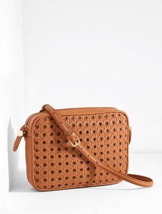 Talbots Woven Crossbody Bag - Havana Tan - 001 Talbots