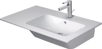 Duravit ME by Starck meubelwastafel asymmetrisch met wastafel rechts 83x49cm 1 kraangat met overloop mat wit