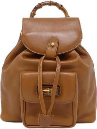 Gucci Light Brown Leather Backpack (Pre-Owned)