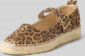 Espadrij Ballerinas im Animal-Look Modell BALLERINE LEO in Black, Gr&ouml;&szlig;e 36