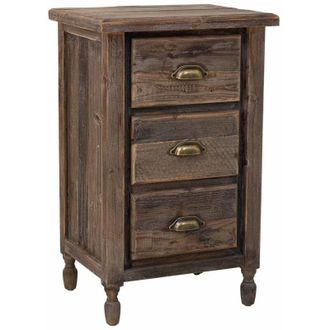 Wanderlust Deco Wanderlust Deco - Mesita De Madera 3 Cajones 48x38x76,5h Cm