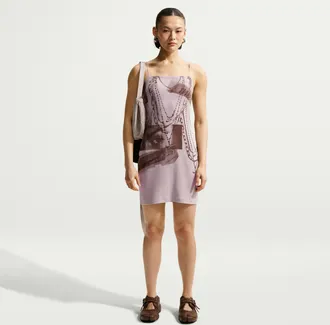 Nike Womens Nike Sportswear Chill Knit Tight Mini-Rib Cami Dress in Brown | IR4665-286