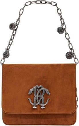 Roberto Cavalli Mirror Snake Monogram Shoulder Bag