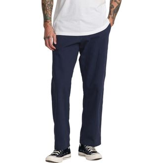 Rvca Americana 2 Flat Front Cotton Twill Chinos in Navy Marine at Nordstrom, Size 34