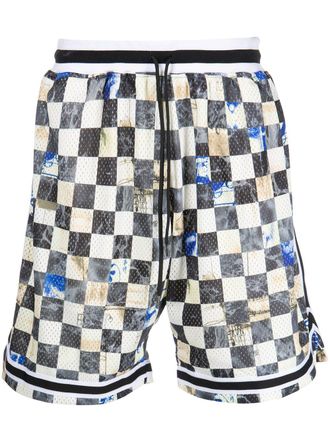 John Elliott + Co Game Union Square-print shorts - men - Polyester - 0 - Multicolour