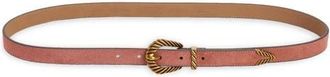 Treasure & Bond Shay Suede Belt in Rust Brown- Antique Gold at Nordstrom, Size X-Large