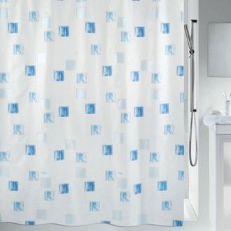 Spirella Spirella - Milano Cortina De Ducha De Poli&eacute;ster 240x180 Cm Efecto Perla Azul Cielo Y Blanco
