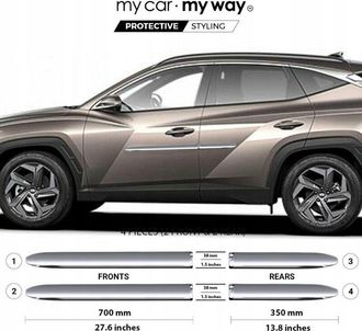 OEM Molduras Laterales Cromadas Para Puertas De Hyundai Tucson 2022+