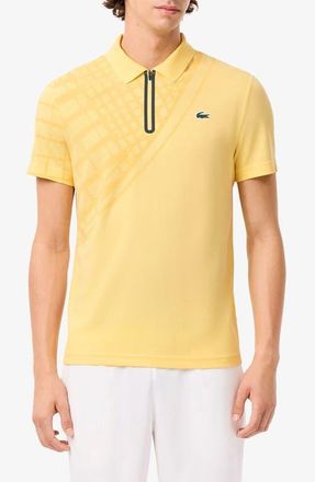 Lacoste Half Zip Polo in Yellow at Nordstrom, Size 6
