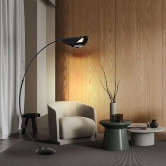 Globo Lighting Lampada da terra Lampada da terra led dimmer Lampada da soggiorno Lampada da terra nera Lampada laterale, metallo, 1x led bianco caldo, LxLxH