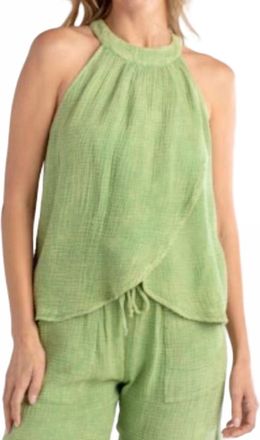 Red Haute Womens Tulip Halter Tank Top In Fern