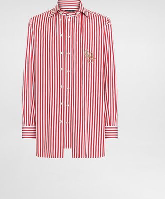 Dolce & Gabbana Striped Poplin Shirt - Man Shirts Multicolor 37