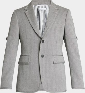 Thom Browne Men & apos;s Fit 1 Herringbone Wool Single-Breasted Sport Coat