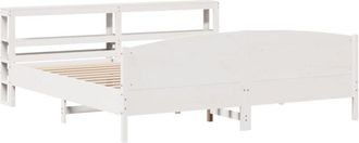 vidaXL Vidaxl - Bed Frame without Mattress White 200x200 cm Solid Wood Pine