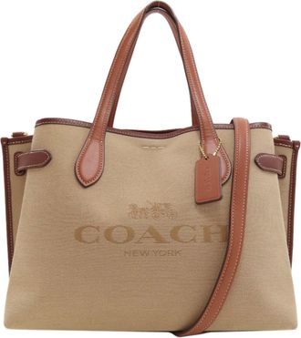 Coach Brown Canvas Tote Bag (Pre-Owned)