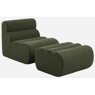 Sweeek Poltrona boucl&eacute; testurizzata con poggiapiedi, 1 posto