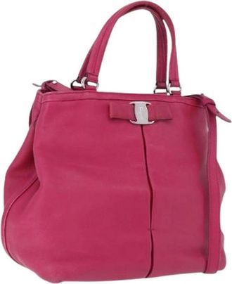 Ferragamo Pre-owned Hand Bag - Dames - Vintage Handtas - Roze - ONE Size - Leer - Vintage