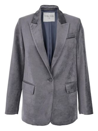 Forte_Forte single-breasted velvet blazer - women - Cotton/Viscose/Spandex/Elastane - III - Grey