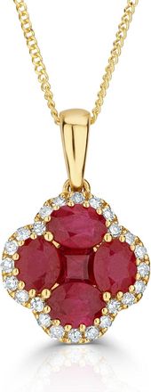The Diamond Store Ruby 1.34ct and Diamond 18K Yellow Gold Alegria Necklace
